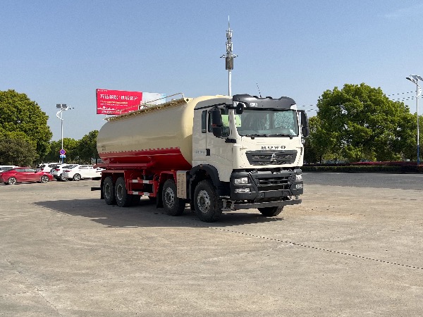 8x4重汽豪沃SGZ5312GFLZZ6T5型粉罐車/油田專用下灰罐車/固井水泥罐車