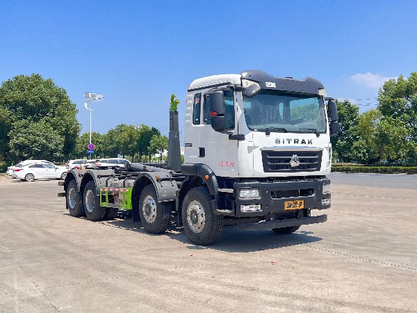 重汽汕德卡8x4鉤臂車｜SGZ5310ZXXZZ6型車廂可卸式垃圾車｜移動式壓縮垃圾站轉運車｜垃圾轉運車