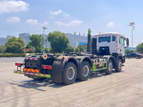 重汽汕德卡8x4鉤臂車｜SGZ5310ZXXZZ6型車廂可卸式垃圾車｜移動式壓縮垃圾站轉運車｜垃圾轉運車